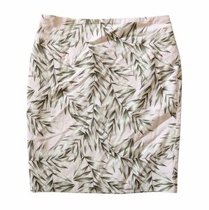 Ann Taylor Pink Tropical Palm Print Skirt